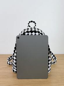 Mujer Mochilas moda - Blanco y Negro - Ver 3