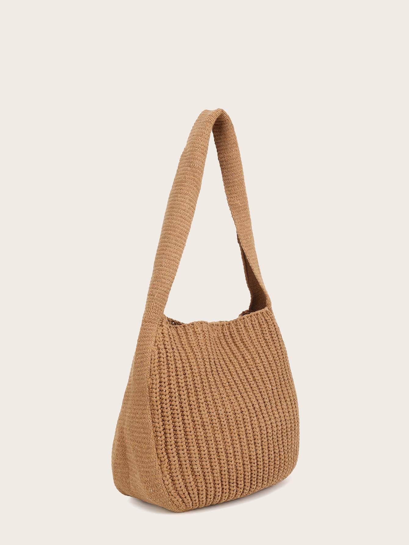 Của phụ nữ Vai Túi xách Tay Đan bằng móc Túi Lớn Vai Túi mua sắm Túi tote Thẩm mỹ tranh sơn dầu Túi xách Dễ thương Túi tote