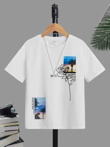 SHEIN Boys Slogan Graphic Tee - White - View 1