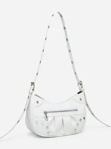 Túi vai Khóa Đúc Thùa khuyết Có thể điều chỉnh được Đúng mốt - trắng - Xem 7