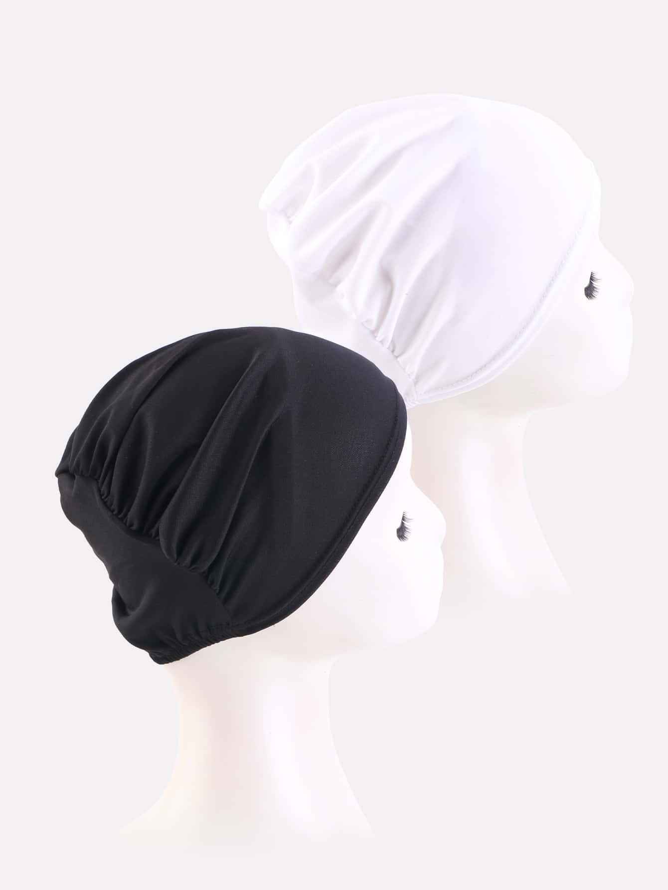 2入組素色頭巾帽 - 彩色 - 查看 1