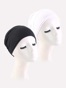 2入組素色頭巾帽 - 彩色 - 查看 2