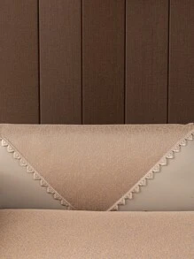 1入組素色蕾絲裝飾彈力沙發座墊套現代滌綸彈力沙發巾適合家居四季皆宜 - 卡其色 - 查看 6