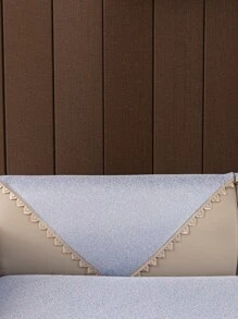 1入組雙色流蘇裝飾沙發套現代滌綸多尺寸防滑沙發巾適用於客廳臥室餐廳家庭辦公室 - 藍色 - 查看 5