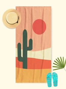 1入組卡通圖案沙灘巾現代戶外沙灘巾 - 彩色 - 查看 3