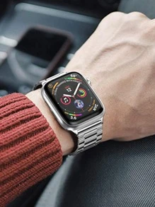 St. Siabe 女士和男士时尚、运动、柔软、舒适、透气的三金属不锈钢手表带兼容 Apple 表带 38mm 40mm 41mm 45mm 44mm 42mm 49mm 皮带，百搭休闲腕带、手链、腕间派对节日礼物，搭配 Ultra 系列 9/8/7/6/5/SE/4/3/2/1 配件替换表带配件免费表带拆卸工具作为送给返校学生的礼物 - 銀色 - 查看 2