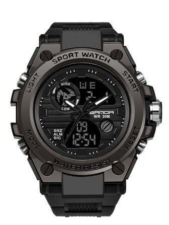  SANDA 顶级时尚品牌 G 款男士电子表防震军用运动石英表时尚防水电子表男士