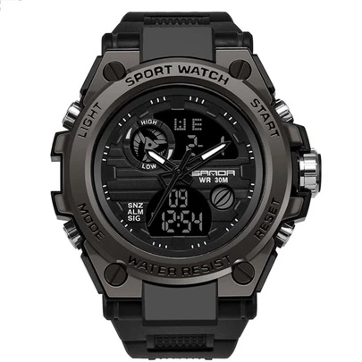  Reloj digital de hombre de marca de moda SANDA, estilo G, resistente a los choques, militar, deportivo, de cuarzo, de moda, resistente al agua, reloj electrónico para hombres