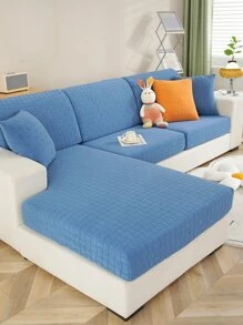 1入組滌綸沙發座墊套現代藍色幾何提花彈力沙發墊套四季皆宜 - 藍色 - 查看 1