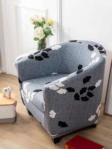 1入組銀杏葉圖案翼椅套現代滌綸彈力翼背椅沙發套