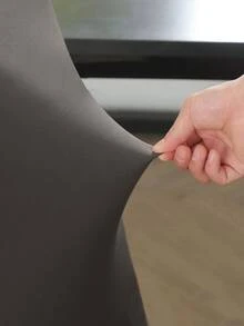 1 件牛奶丝弹力纯色加大码椅套，现代简约家居装饰，适用于卧室和客厅，可携带宠物 - 灰色 - 查看 2