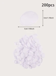 200pcs Petal Design Throwing Confetti, Modern White Polyester Tissue Confetti For Party - White - View 3