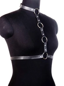 Ring Linked Harness Belt - Black - View 2