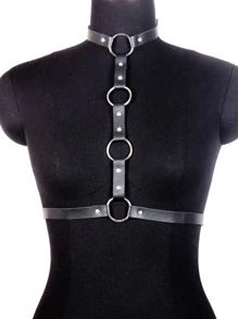Ring Linked Harness Belt - Black - View 3
