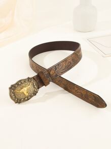 Boho 1 Phụ Nữ Đầu Bò Trang Trí Khóa Geo Vintage Thắt Lưng Cho Cuộc Sống Hàng Ngày - Lạc đà - Xem 2