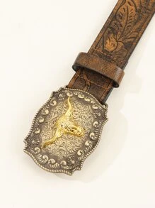 Boho 1 Phụ Nữ Đầu Bò Trang Trí Khóa Geo Vintage Thắt Lưng Cho Cuộc Sống Hàng Ngày - Lạc đà - Xem 4