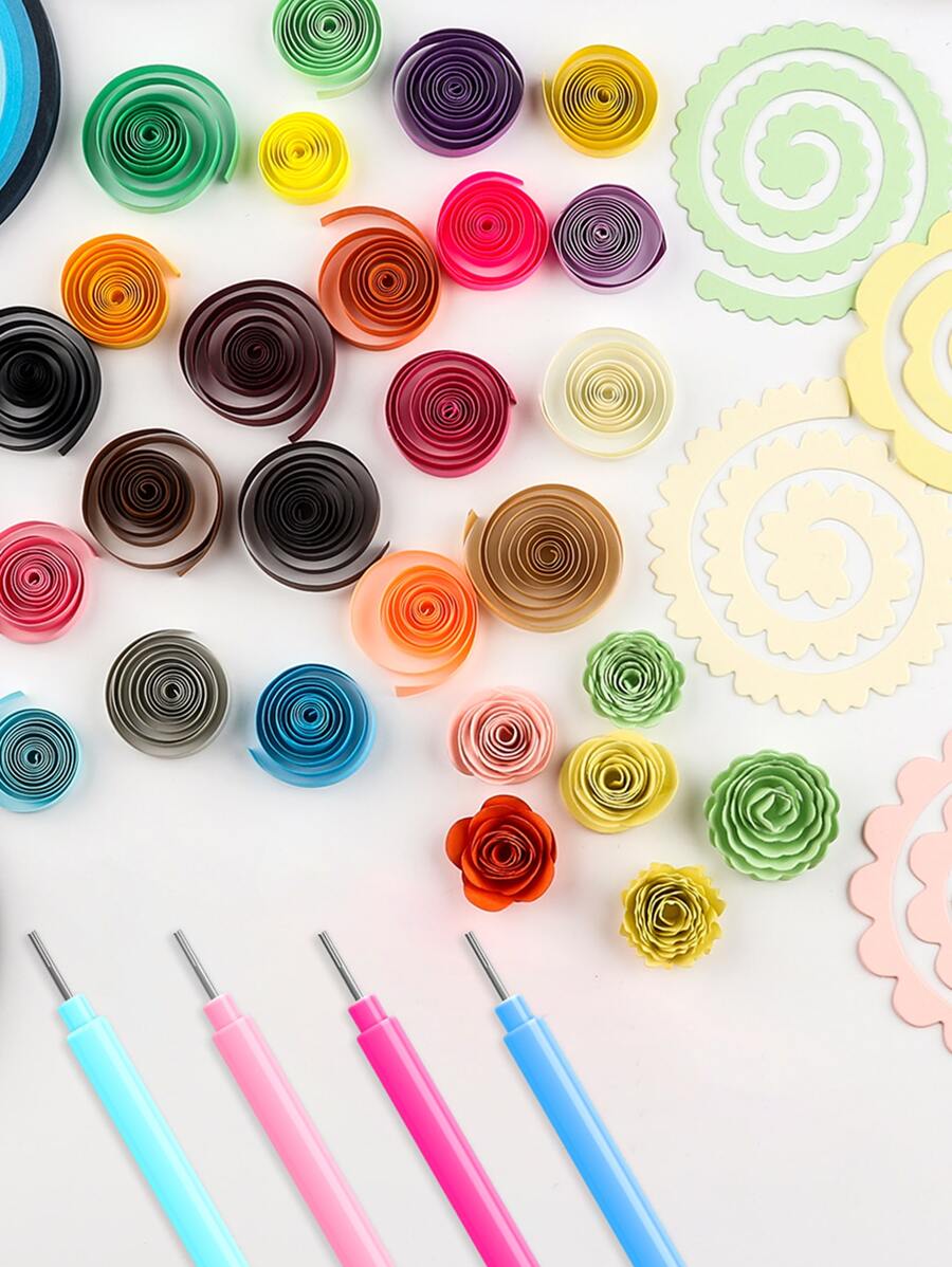 4入組塑料羽毛筆家用極簡捲邊羽毛筆 - 彩色 - 查看 1