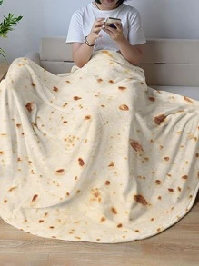 1入組捲餅圖案蓋毯創意布藝蓋毯適用於沙發和床 - 彩色 - 查看 4