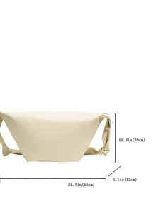 極簡斜挎包白色流浪包