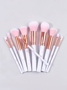 10 piezas Juego de brochas de maquillaje de mármol rosa pálido que incluye brocha de sombra de ojos, brocha de rubor, brocha de polvo, brocha de corrector, brocha de iluminador, juego de brochas, kit de brochas de maquillaje, juego de brochas de maquillaje, kit de maquillaje completo, juego de brochas de maquillaje, kit de maquillaje completo, kit de brochas, juego de brochas de maquillaje, set de regalo de maquillaje, set - Rosa - Ver 2