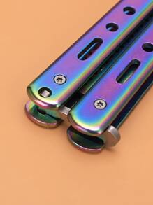 1入組不銹鋼折疊練習蝴蝶梳、翻轉技巧梳、訓練練習梳、情人節禮物、戶外運動用髮型設計工具 - 彩色 - 查看 5