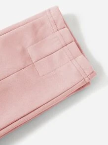 SHEIN LUNE Solid Slant Pocket Skinny Trousers - Baby Pink - View 4