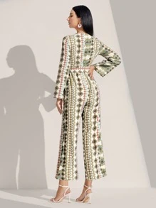 Mulvari Geo Print Belted Jumpsuit - Multicolor - View 2