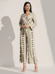 Mulvari Geo Print Belted Jumpsuit - Multicolor - View 3
