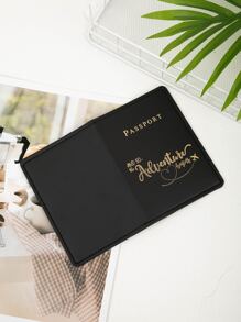 旅行護照套時尚2022女士護照夾套男士旅行證件套 - 黑色 - 查看 3
