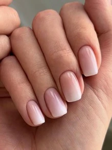 Transform Your Nails With 24pcs Short Square Press-On Nails Magic Mirror Gradient Full Coverage Nail Set For Women & Girl Press On Nails Nail Supplies - Multicolor - View 1