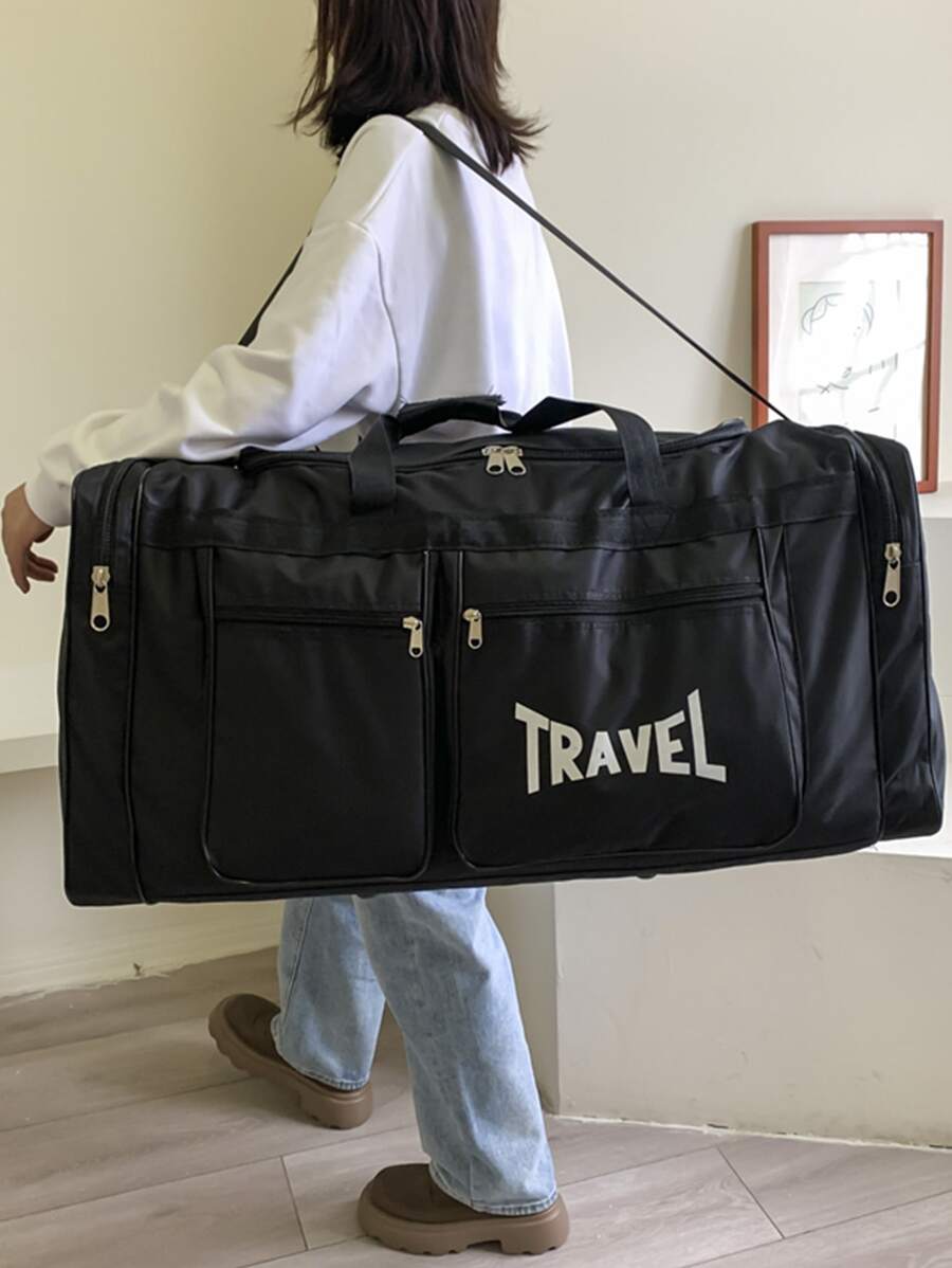 尼龙旅行包 防水 大容量 带电脑隔层 适用于商务、运动、健身、户外露营、游泳和海滩 学校用品 学校用品 学生用品 旅行包 旅行收纳包 机场旅行服装 旅行用品 行李包 圣诞礼物创意 女性女孩 圣诞礼物 送给妈妈 生日礼物 妈妈 朋友 感恩节 感谢礼物 - 黑色 - 查看 1