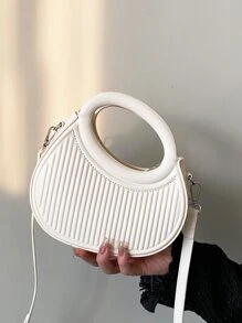 New Fashion Striped Women's Hard Shell Handbag Shoulder Crossbody Bag - Beige - View 1