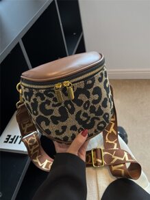 Riñonera mini con estampado de leopardo con tira ajustable para diariamente - Multicolor - Ver 4