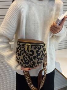 Riñonera mini con estampado de leopardo con tira ajustable para diariamente - Multicolor - Ver 5