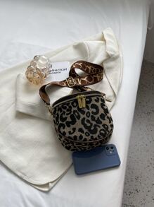 Riñonera mini con estampado de leopardo con tira ajustable para diariamente - Multicolor - Ver 7