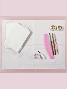 125pcs White Waterproof Nail Tips Art Table Towels Mat Nail Tips Art Paper Disposable Foldable Nail Table Mat Nail Tips Art Waterproof Pad For Salon Practice Manicure,Nail Supplies,Nail Tools,Nail Art Tools,Back To School,Nails,Nail Tools For Press On Nails - White - View 5