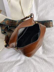 迷你貝殼包附卡通包包墜飾 - 棕色 - 查看 7