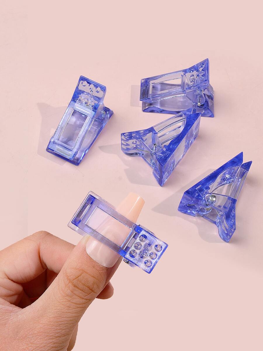 5 Cái Kẹp Đầu Móng Tay Màu Xanh Dương Để Xây Dựng Nhanh Dạng Móng Polygel Kẹp Móng Tay Cho Móng Tay Polygel Mở Rộng Móng Tay Đèn LED UV Builder Kẹp Làm Móng Dụng Cụ Làm Móng Cho Phụ Nữ - Màu xanh lam - Xem 1