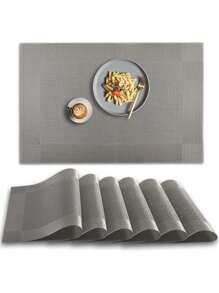 1 pieza Mantel individual PVC minimalista anti deslizante para casa - Gris Claro - Ver 1