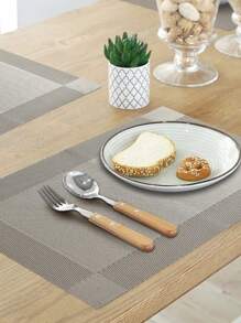 1 pieza Mantel individual PVC minimalista anti deslizante para casa - Gris Claro - Ver 4