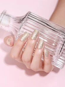 Beauty Sticker 1 hoja de pegatinas de arte de uñas con brillo y 1 lima de uñas - Pegatinas para uñas DIY - Champán - Ver 3