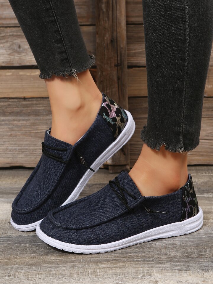 Leopard canvas slip on shoes sale