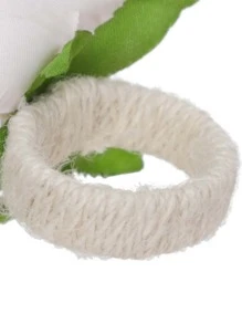 6入組/套滌綸餐巾環派對用花卉裝飾餐巾架環 - 白色 - 查看 4