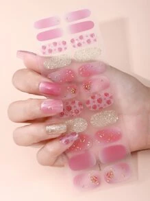 Beauty Sticker 1 tấm Nhãn dán nghệ thuật móng tay lấp lánh & 1 dũa móng tay - Nhiều màu - Xem 1