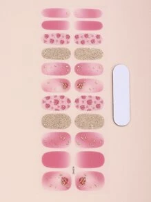 Beauty Sticker 1 tấm Nhãn dán nghệ thuật móng tay lấp lánh & 1 dũa móng tay - Nhiều màu - Xem 2