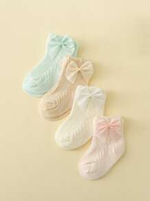 4 đôi tất thủy thủ đoàn trang trí nơ cho bé - Nhiều màu - Xem 3