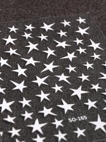 FULL BEAUTY 2sheets Star Pattern Nail Art Sticker Y2K-Style Nail Art Decals Nail Stickers DIY - Black and White - View 3