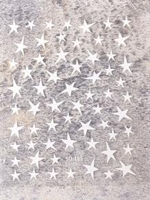 FULL BEAUTY 2sheets Star Pattern Nail Art Sticker Y2K-Style Nail Art Decals Nail Stickers DIY - Black and White - View 5