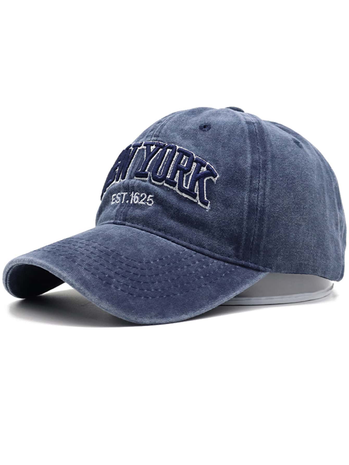 Men Letter Embroidered Baseball Cap Street - Blue - View 1