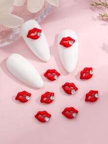 10 Peças/Pacote Adesivos Decorativos para Unhas, Encantos DIY para Unhas, Gemas para Unhas, Suprimentos para Unhas - Multicolorido - Visão 1